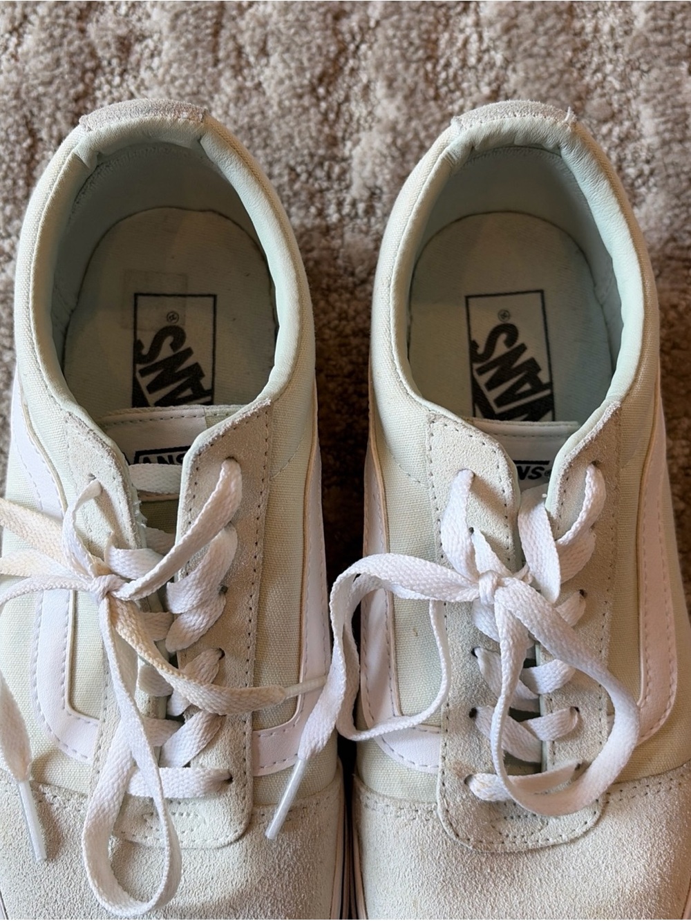 VANS Old Skool Low Top Lace Up Sneakers Light Green/ White Suede Women’s 9 Shoes - Picture 2 of 14
